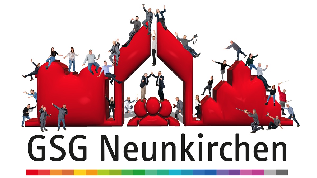 GSG Neunkirchen – Logo mit Menschen auf dem Hausdach